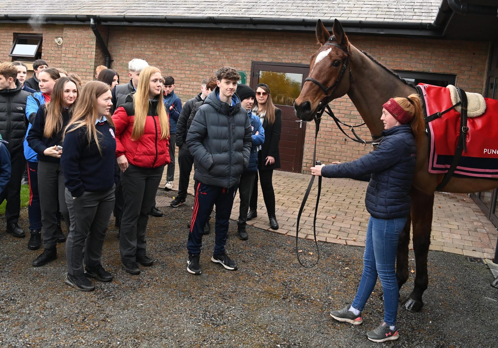 16-11-23 Punchestown.
Students from Columba College Killucan visited Punchestown as part of the prize for classmate Ruth Shanley winning the 2023 From Foal To Race transition year (TY) programme with a poem of the same title.
Healy Racing Photo
